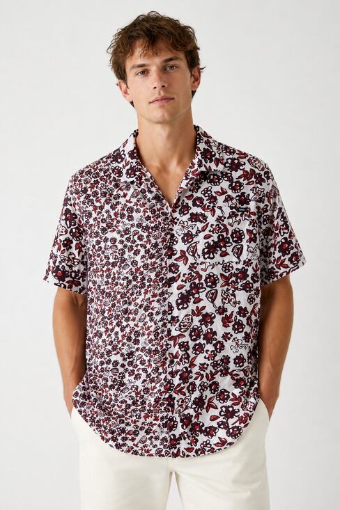 Vans Other - Vans Medium Floral Button Down Shirt Red White